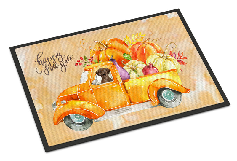 Fall Harvest Chocolate Labrador Retriever Indoor or Outdoor Mat 18x27 CK2649MAT