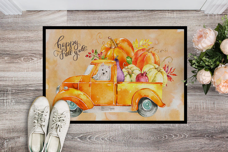 Fall Harvest Westie Doormat - 18x27 Decorative Floor Mat – Indoor/Outdoor Rug with Artistic Flair CK2653MAT