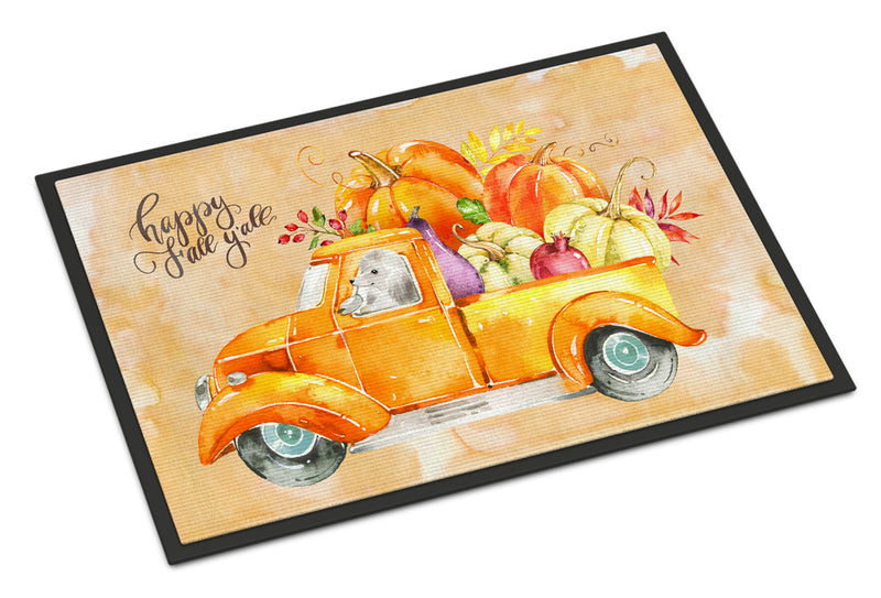 Fall Harvest White Poodle Indoor or Outdoor Mat 18x27 CK2678MAT