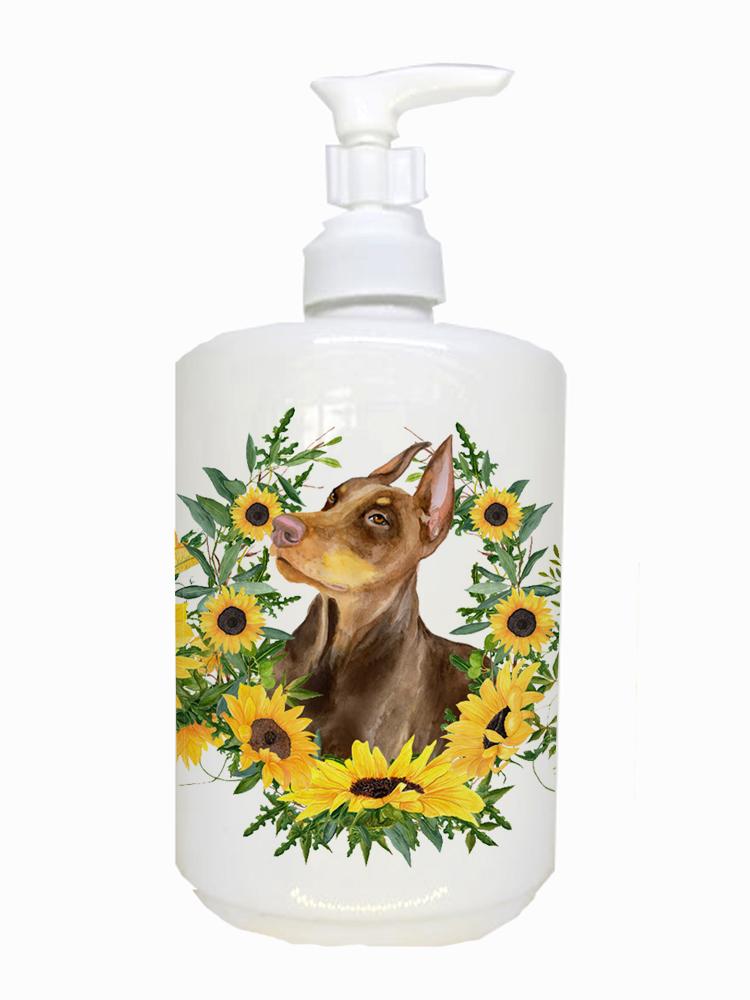 Doberman Pinscher Ceramic Soap Dispenser CK2901SOAP