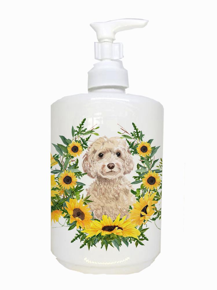 Champagne Cockapoo Ceramic Soap Dispenser CK2946SOAP