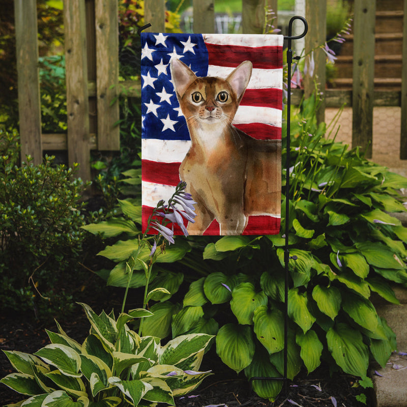 Abyssinian American Flag Flag Garden Size CK3027GF