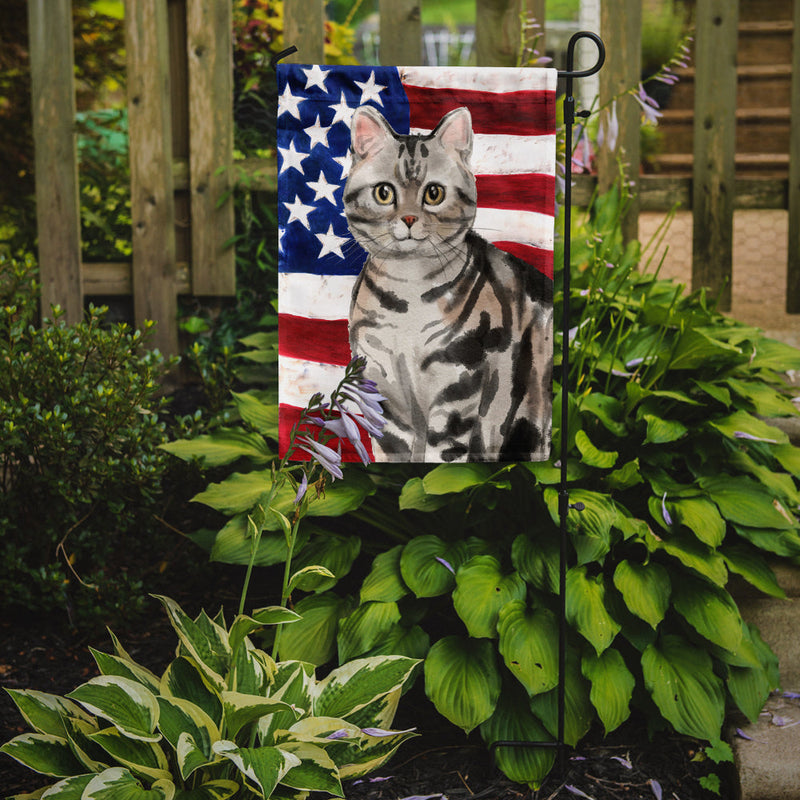 American Shorthair American Flag Garden Flag - Outdoor Decorative Yard Flag CK3029GF
