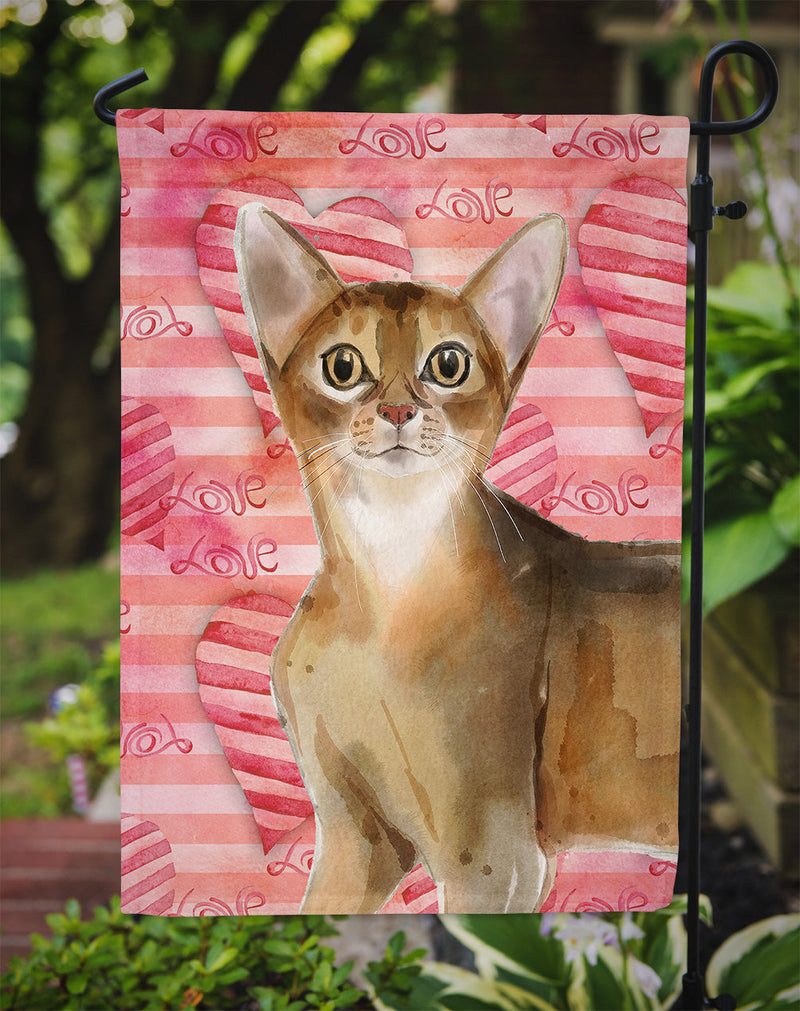 Abyssinian Cat Love Flag Garden Size CK3042GF