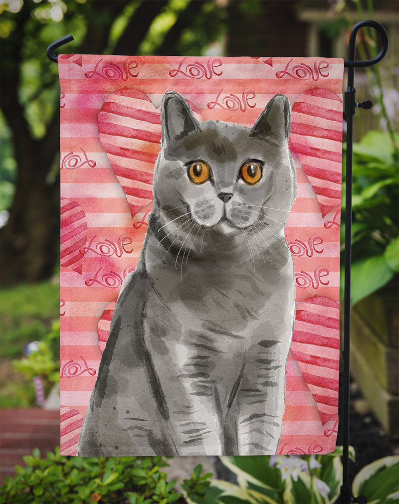 British Shorthair Cat Love Garden Flag - Outdoor Decorative Yard Flag CK3048GF