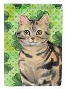 American Shorthair Brown Tabby Shamrock Garden Flag - Outdoor Decorative Yard Flag CK3058GF
