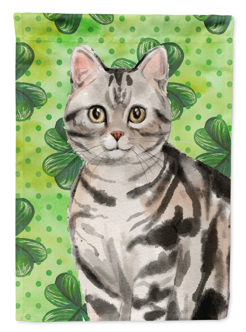 American Shorthair Shamrock Flag Canvas House Size CK3059CHF