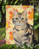 American Shorthair Brown Tabby Fall Leaves Garden Flag - Outdoor Decorative Yard Flag CK3073GF