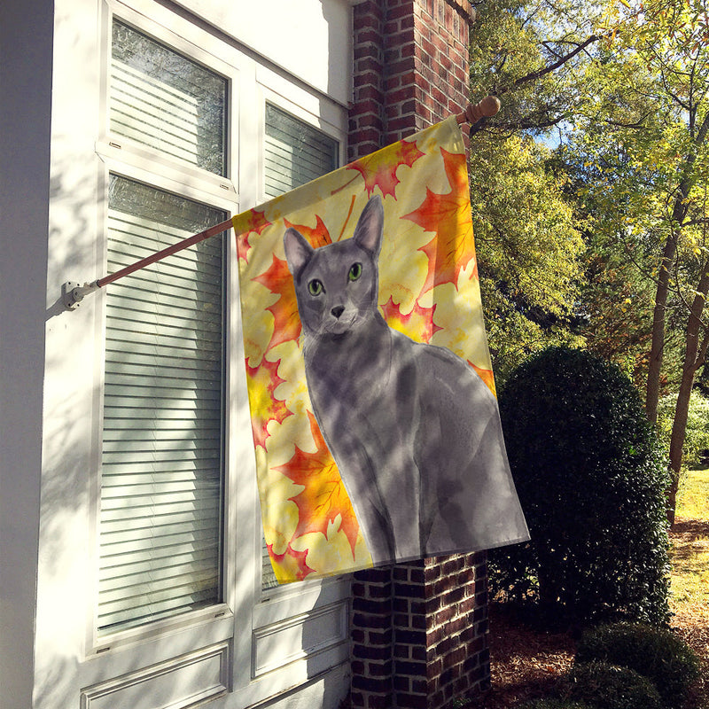 Blue Russian Fall Leaves Flag Canvas House Size CK3076CHF