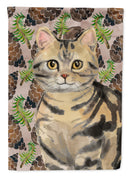American Shorthair Brown Tabby Pine Cones Garden Flag - Outdoor Decorative Yard Flag CK3088GF