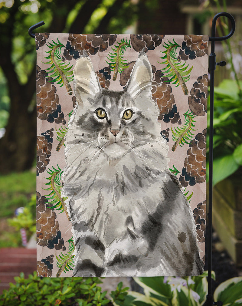 Maine Coon Pine Cones Flag Garden Size CK3094GF