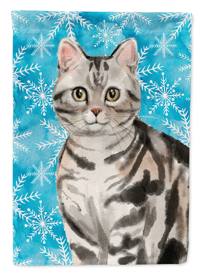 American Shorthair Winter Snowflake Garden Flag - Outdoor Decorative Yard Flag CK3104GF
