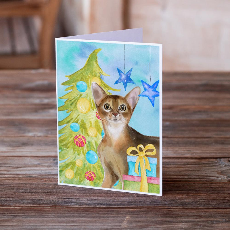 Abyssinian Christmas Presents Greeting Cards and Envelopes Pack of 8