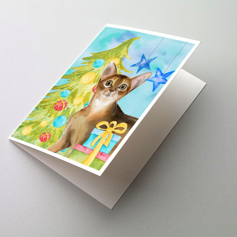 Abyssinian Christmas Presents Greeting Cards and Envelopes Pack of 8