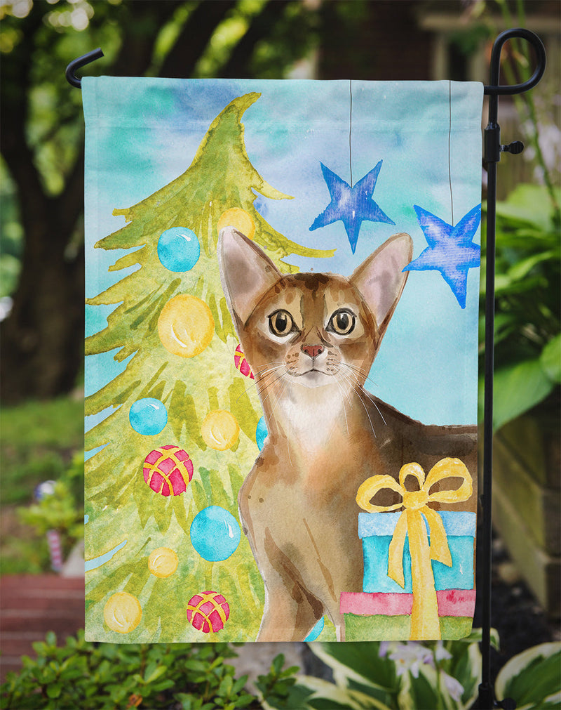 Abyssinian Christmas Presents Flag Garden Size CK3117GF