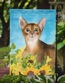Abyssinian in Sunflowers Garden Flag - Outdoor Decorative Yard Flag CK3147GF
