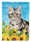 American Shorthair in Sunflowers Garden Flag - Outdoor Decorative Yard Flag CK3149GF