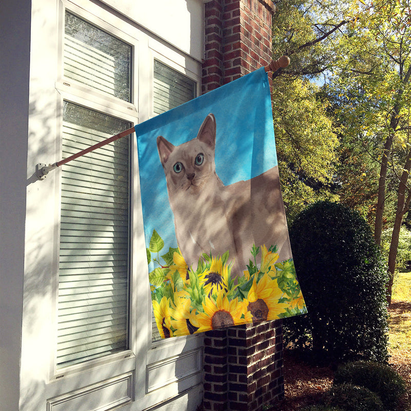 Tonkinese in Sunflowers Flag Canvas House Size CK3161CHF