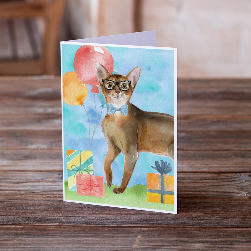 Abyssinian Happy Birthday Greeting Cards and Envelopes Pack of 8