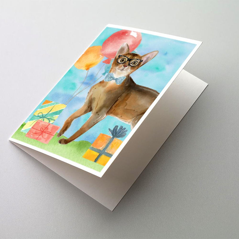 Abyssinian Happy Birthday Greeting Cards and Envelopes Pack of 8