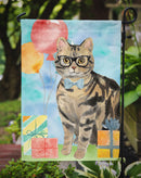 American Shorthair Brown Tabby Happy Birthday Garden Flag - Outdoor Decorative Yard Flag CK3163GF
