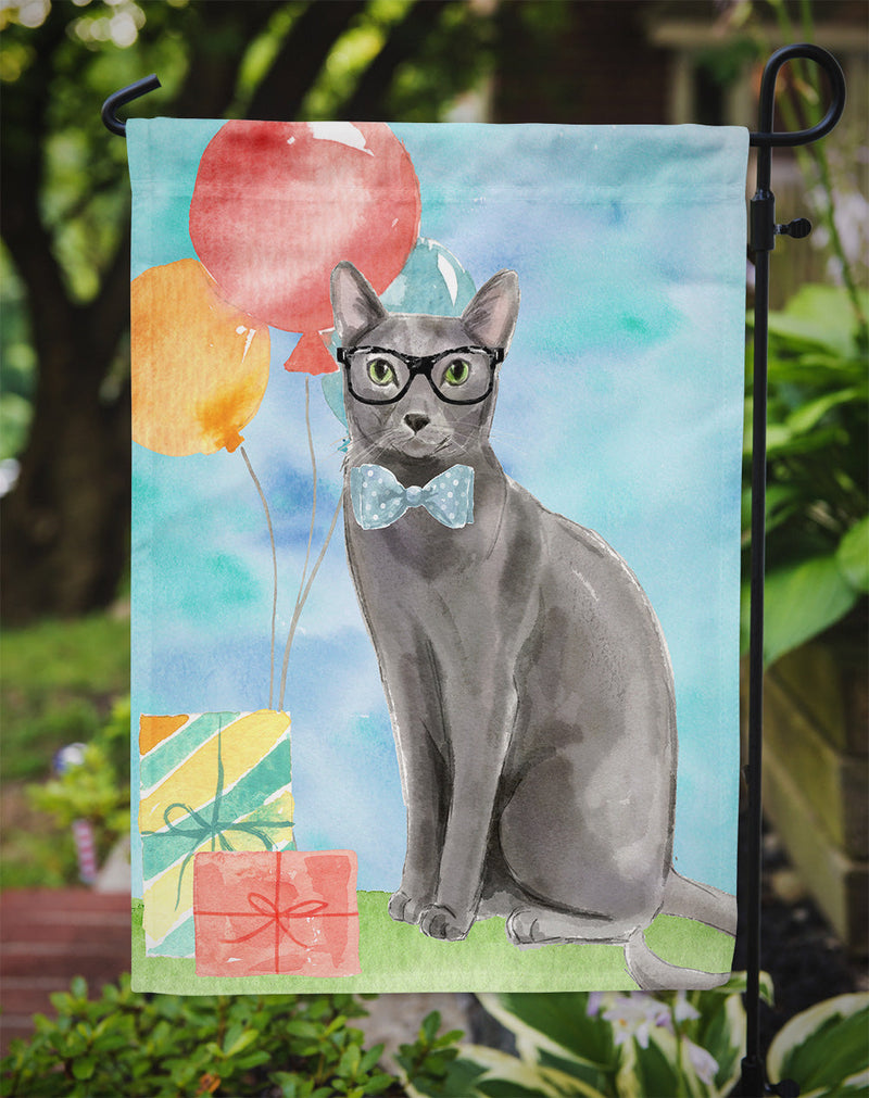 Blue Russian Happy Birthday Garden Flag - Outdoor Decorative Yard Flag CK3166GF