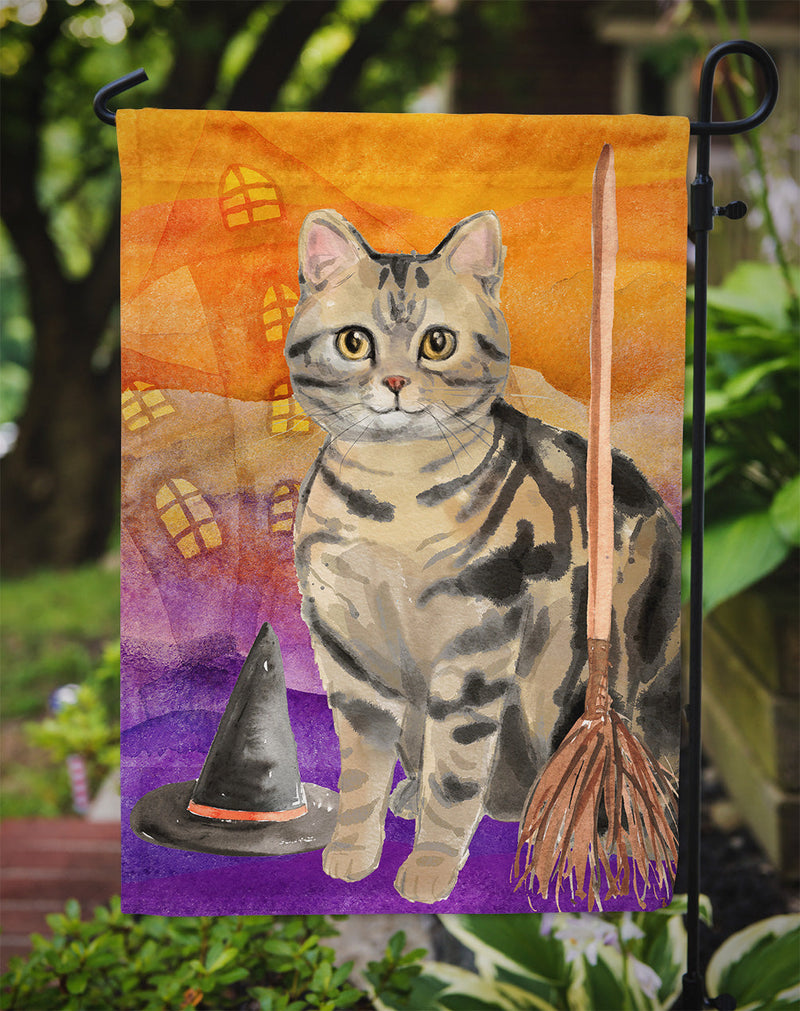 American Shorthair Brown Tabby Halloween Flag Garden Size CK3178GF