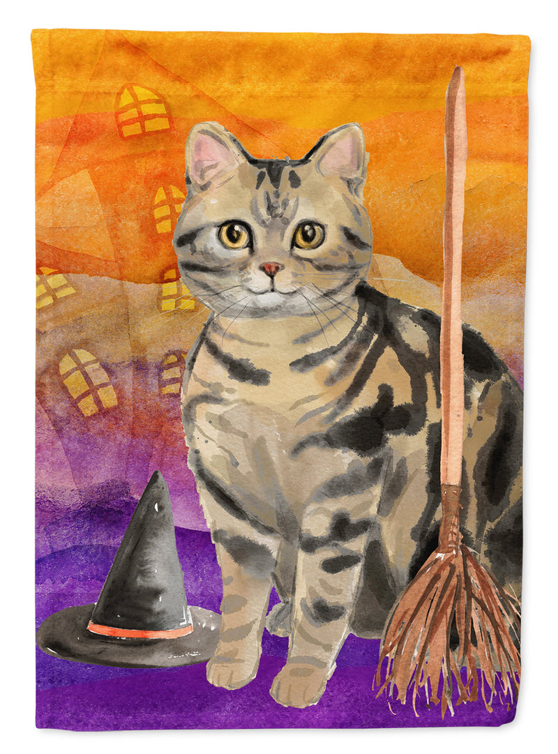 American Shorthair Brown Tabby Halloween Flag Garden Size CK3178GF