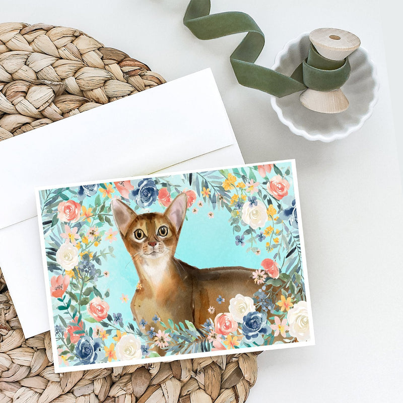 Abyssinian Spring Flowers Greeting Cards and Envelopes Pack of 8