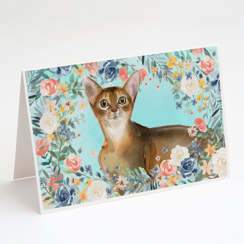 Abyssinian Spring Flowers Greeting Cards and Envelopes Pack of 8