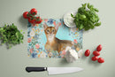 Abyssinian Spring Flowers Glass Cutting Boards – Durable, Decorative Kitchen Art Large CK3386LCB