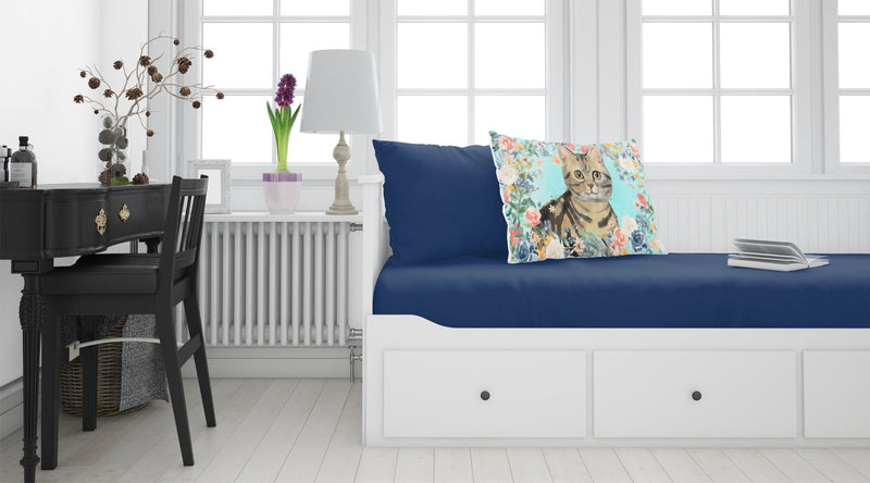 American Shorthair Brown Tabby Spring Flowers  Standard Pillowcase – Artistic Decorative Front, White Back CK3387PILLOWCASE