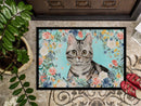 American Shorthair Spring Flowers Doormat - 18x27 Decorative Floor Mat – Indoor/Outdoor Rug with Artistic Flair CK3388MAT