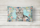 American Shorthair Spring Flowers Canvas Fabric Decorative Pillow CK3388PW1216