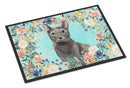 Blue Russian Spring Flowers Doormat - 24x36 Decorative Floor Mat – Indoor/Outdoor Rug with Artistic Flair CK3390JMAT