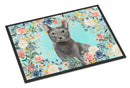Blue Russian Spring Flowers Doormat - 18x27 Decorative Floor Mat – Indoor/Outdoor Rug with Artistic Flair CK3390MAT