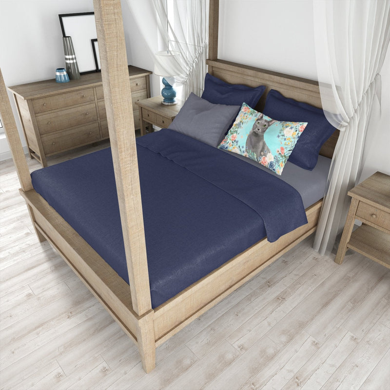 Blue Russian Spring Flowers  Standard Pillowcase – Artistic Decorative Front, White Back CK3390PILLOWCASE