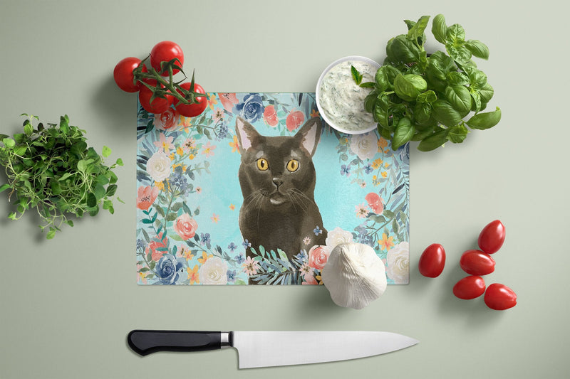 Bombay Spring Flowers Glass Cutting Boards – Durable, Decorative Kitchen Art Large CK3391LCB