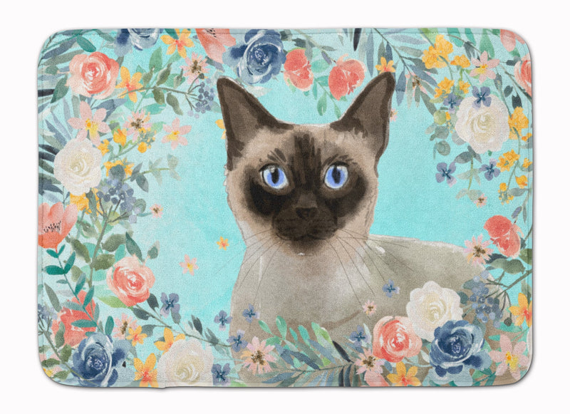 Siamese Spring Flowers Machine Washable Memory Foam Mat CK3398RUG