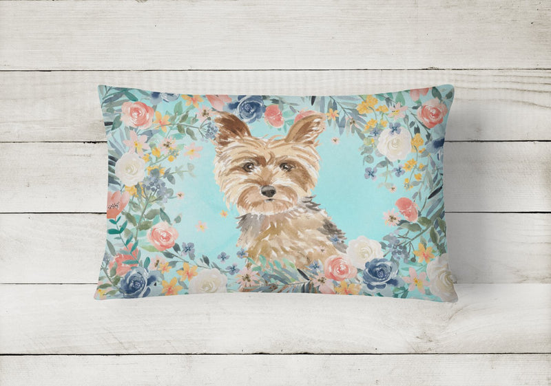 Yorkie Canvas Fabric Decorative Pillow CK3401PW1216