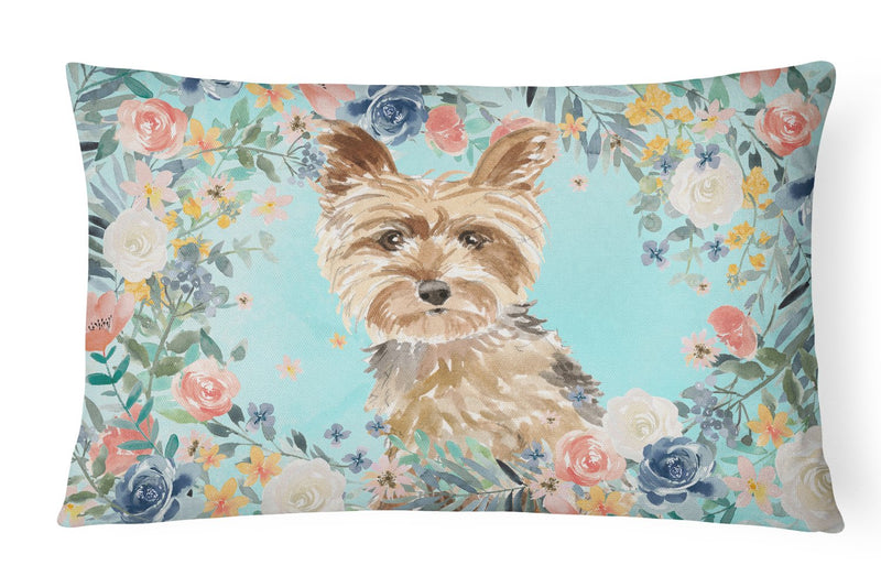 Yorkie Canvas Fabric Decorative Pillow CK3401PW1216