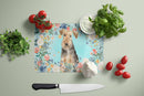 Airedale Terrier Glass Cutting Boards – Durable, Decorative Kitchen Art Large CK3405LCB