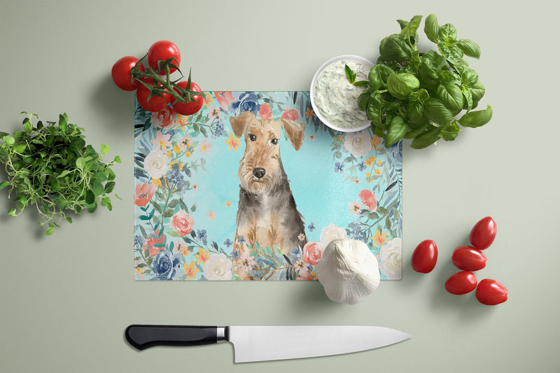 Airedale Terrier Glass Cutting Board Large CK3405LCB