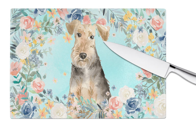 Airedale Terrier Glass Cutting Board Large CK3405LCB