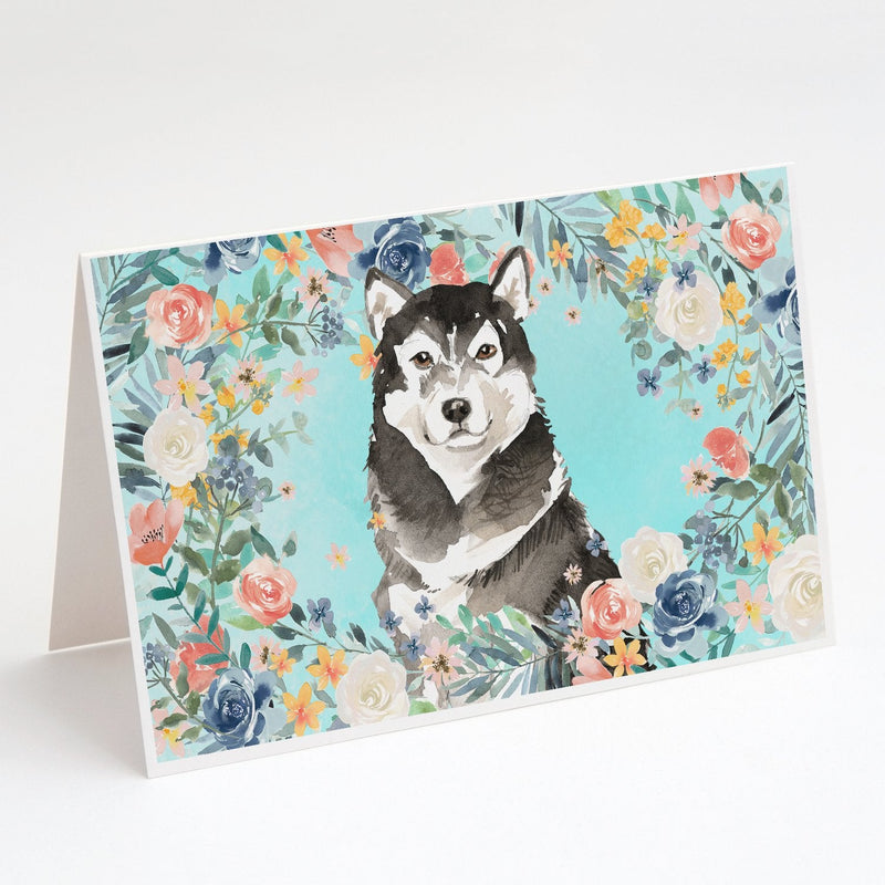 Alaskan Malamute Greeting Cards and Envelopes Pack of 8