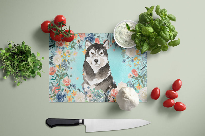 Alaskan Malamute Glass Cutting Boards – Durable, Decorative Kitchen Art Large CK3419LCB