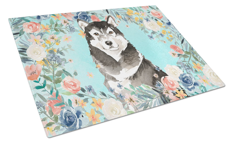 Alaskan Malamute Glass Cutting Boards – Durable, Decorative Kitchen Art Large CK3419LCB