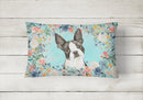 Boston Terrier Canvas Fabric Decorative Pillow CK3433PW1216