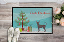 Abyssinian or African Hairless Dog Christmas Tree Doormat - 24x36 Decorative Floor Mat – Indoor/Outdoor Rug with Artistic Flair CK3438JMAT