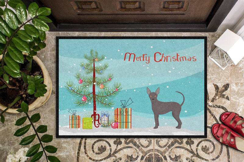 Abyssinian or African Hairless Dog Christmas Tree Indoor or Outdoor Mat 24x36 CK3438JMAT